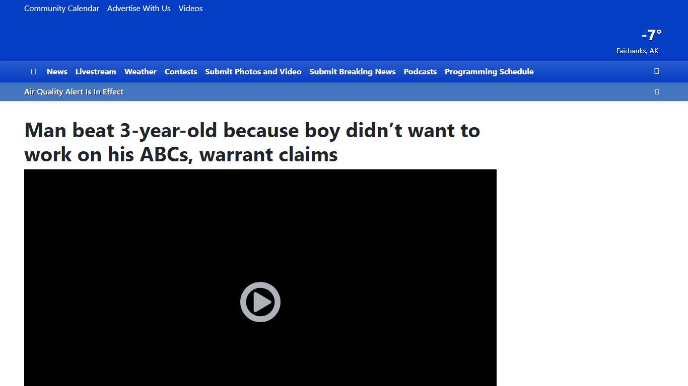 Man beat 3-year-old because boy didn’t want to work on his ABCs, warrant claims