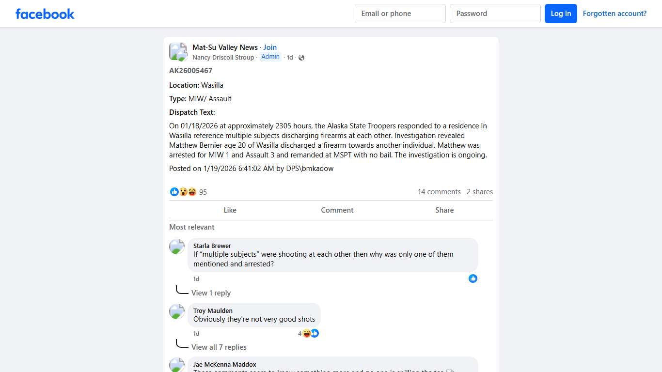 Mat-Su Valley News | AK26005467 | Facebook