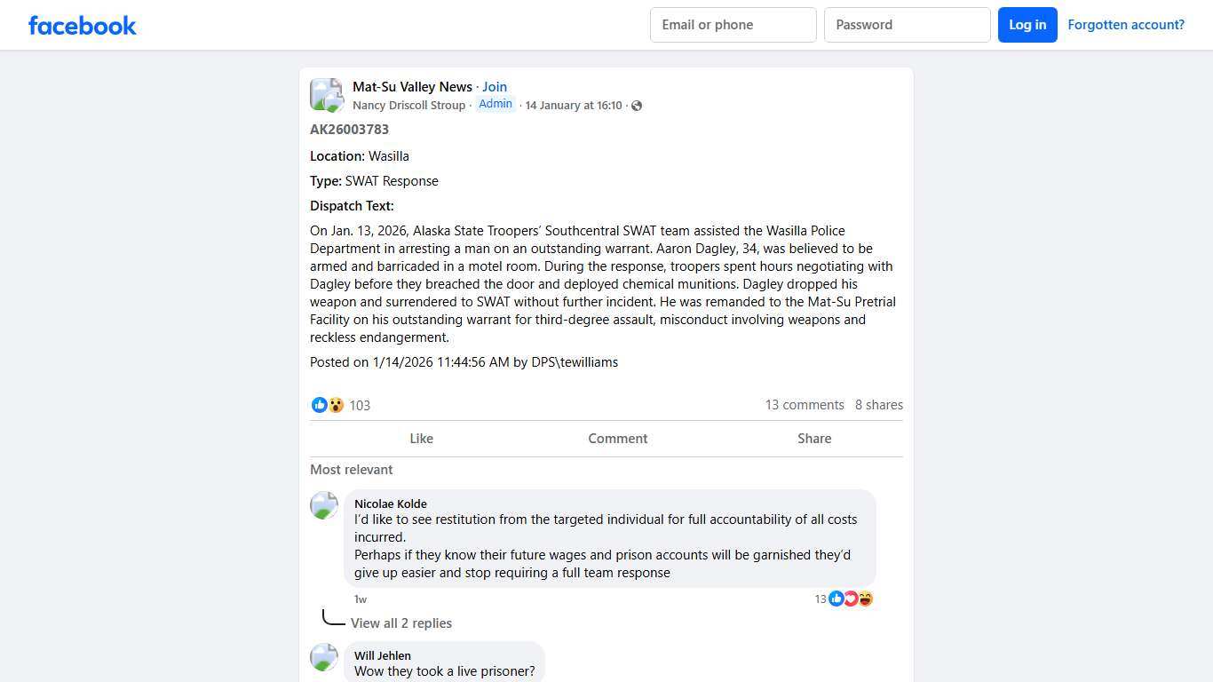 Mat-Su Valley News | AK26003783 | Facebook